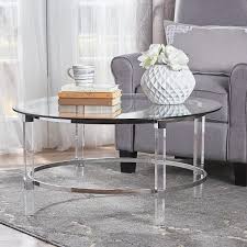 Add style to your home, with pieces that add to your decor while providing hidden storage. Buy Christopher Knight Home Elowen Modern Round Tempered Glass Coffee Table With Acrylic And Iron Accents Clear Online In Turkey B076673kth