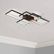 Mount ceiling light heads metal industrial lighting fixtures without bulbs. Leniure Black Modern Square Led Light Ceiling Lamp Chandelier Lighting Fixture 35 Wide 22 Dee Chandelier Lighting Fixtures Modern Led Lighting Ceiling Lights