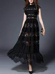 Troverai i vestiti lunghi perfetti a milanoo.com. Shop Lace Contrast Hollow Out Dress Online Shein Offers Lace Contrast Hollow Out Dress More To Fit Your Fas Maxi Abiti Lunghi Tipi Di Vestiti Abito Altalena