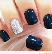 Navy And Silver Christmas Nail Art Navy Nails Nail Polish Makeup Nails