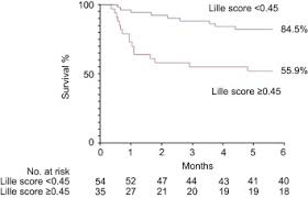 The lille model is a risk stratification tool aiming to give a prognostic in cases unresponsive to corticosteroids at around 7 days since the therapy has begun. References In Prognosis Of Treated Severe Alcoholic Hepatitis In Patients With Gastrointestinal Bleeding Journal Of Hepatology