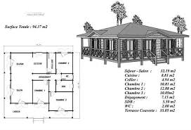 Plan maison bois 4 chambres. Plan Maison Bois Modele Pin Sylvestre Avec Terrasse Coursive