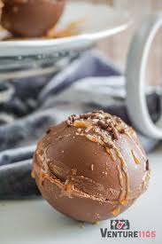 Salted Caramel Hot Cocoa Bombs Easy Winter Drink Venture1105 Salted Caramel Hot Chocolate Hot Chocolate Recipes Chocolate Bomb