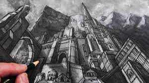 How To Draw The Lord Of The Rings Minas Tirith - Youtube