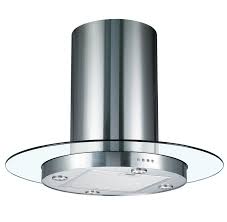 Cookology Tub900gl 90cm Round Glass Amp Stainless Steel Tubular Island Kitchen Extractor Fan X2f Chim Kitchen Extractor Kitchen Extractor Fan Cooker Hoods
