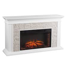 A white mantel electric fireplace is a freestanding electric fireplace with a shelf that is typically placed against a wall or even in a corner of a room. Southern Enterprises Candore Heights Stand Alone Electric Fireplace White Walmart Com Walmart Com