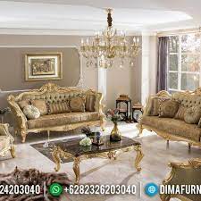Furniture Jepara Terkini Meja Makan Mewah White Duco Golden Crown Ttj 0388 Sofa Design Luxury Furniture Luxury Living Room