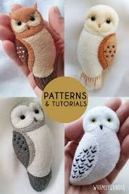 Buy 3 Get 1 Free Owl Brooch Ornaments Soft Toy Pdf Patterns Etsy Felt Crafts Patterns Felt Crafts Handmade Gifts For Friends