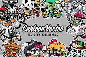 98 Cartoon Vector Bundle Cartoons Vector Logo Design Inspiration Design Bundles