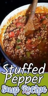 Stuffed Pepper Soup Recipe In 2020 Stuffed Pepper Soup Stuffed Peppers Stuffed Pepper Soup Crockpot