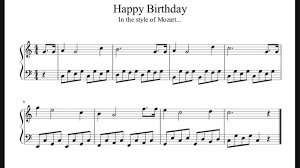 Sheet music with letters piano sheet music pdf clarinet sheet music free piano sheets free sheet music piano music happy birthday happy birthday, with several new arrangements for piano solo & duet, and guitar tabs, some with a few lettered notes to make it easy for beginners. Happy Birthday Mozart Style Easy Piano Sheet Music No Audio Youtube