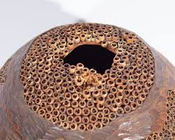 Lloyd Cheney Signed 2007 Sculptural Wooden Vase – Sheafer + King Modern