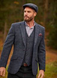 Harris Tweed Skye Jacket Waistcoat Peaked Hat Tweed Blazer Men Harris Tweed Jacket Tweed Jacket Men
