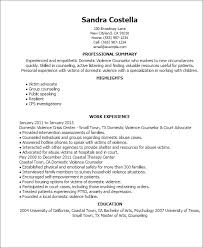 1 domestic violence counselor resume