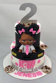 2nd Birthday Black Boss Baby Cake Girls Boss Baby 2nd Birthday Cake Toddler Birthday Cakes Baby Birthday Cakes Baby Girl Cakes