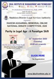Rakesh Aggarwal Memorial National Debate Competition 2020 On Parity In Legal Age A Paradigm Shift 22nd September Indian Law Watch