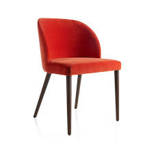 Camille Burnt Orange Velvet Dining Chair Reviews Crate And Barrel Velvet Dining Chairs Orange Dining Chairs Dining Chairs