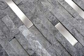 Die von uns angebotenen fliesen aus marmor sind kalibriert und die kanten gefast. Mosaik Netzwerk Mosaik Fliese Marmor Natursteinmosaik Brick Splitface Grau Edelstahl 40 3d25