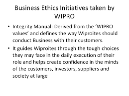 Business Ethics Initiatives Taken By Wipro
