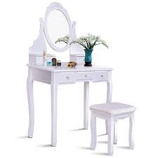 Having the same curved solid chrome legs, the stool's cushion is upholstered in fine ivory calf's leather and has a buttoned appearance. White Makeup Table Nz Saubhaya Makeup