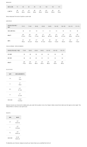 Burberry Sizing Charts Buck Zinkos