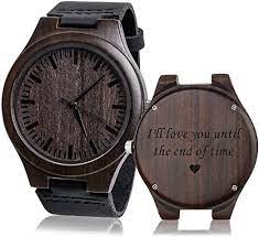 Engraved mother of pearl cufflinks £26.99. Amazon Com Personalized Wood Wrist Watch For Men Best Gifts For Husband Gift Ideas Personalized Gift For Husband Gifts For Him Unique Gifts Husband Watches