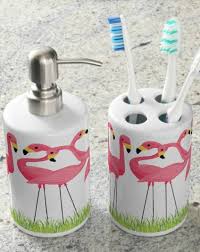 Flamingos Belong Everywhere Even In The Bathroom Ad Flamingos Bathroomset Soapdispenser Toothbr Flamingo Bathroom Flamingo Bathroom Decor Pink Flamingos