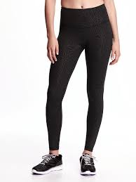 Old Navy Go Dry High Rise Printed Compression Leggings In Black Pearl Compression Leggings Workout Pants Women Leggings Are Not Pants