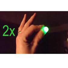 2x Magic Light Up Thumbs Fingers Red Or Blue Trick Appearing Light Close Up Uk