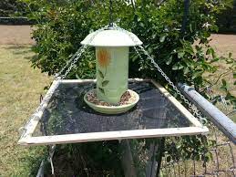 My First Attempt At Making A Bird Seed Catcher Now I Can Start To Be A Little More Creative Since The Design Works Bird Feeders Backyard Birds Diy Bird Feeder