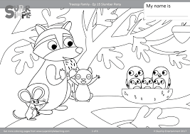 Car wash place coloring printable page for kids. Treetop Family Coloring Pages Episode 15 Super Simple