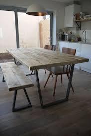John Lewis Calia Style Industrial Reclaimed Plank Top Dining Table V Frame Steel Base Handmad Reclaimed Dining Table Industrial Dining Table Dining Room Table