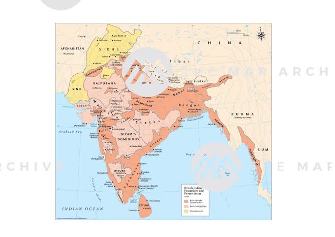 The British in India | British India map- The Map Archive