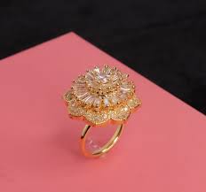 Gold Diamond Ring Engagement Jewelry American Diamonds Wedding Indian Jewellery By American Diamond Jewellery Gold Diamond Engagement Rings Engagement Jewelry