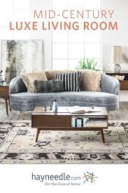 Introduce The Mid Century Modern Trend To Your Home With Exclusive Pieces From Hayneedle Com Featuring Pieces Luxe Living Room Home Decor Living Room Designs