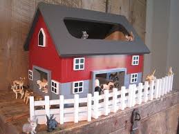 Large Kids Toy Wooden Barn Includes 4 Sections By Thesquarenail 149 00 Wooden Barn Toy Barn Wooden Toy Barn