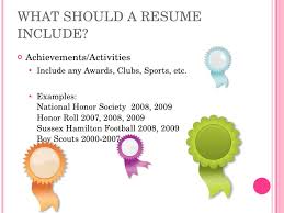 high school resume national honor society