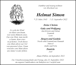 Traueranzeigen von Helmut Simon