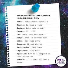 The Signs Finding Out Someone Has A Crush On Them Zodiac Signs Leo Zodiac Sign Traits Zodiac Star Signs