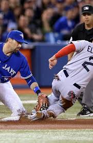 Toronto Canada April 6 Jacoby Ellsbury 2 Of The Boston Red Sox Steals Third Base In The First Inning During Mlb Game Boston Red Sox Red Sox Red Socks Fan