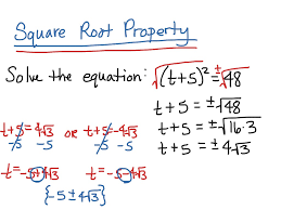 Solving Quadratic Equations Using The Square Root Property Math Showme