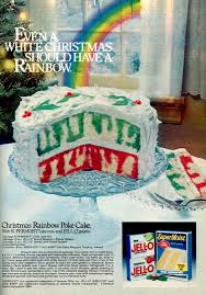 Frost with remaining cool whip. How To Make A Classic Christmas Rainbow Poke Cake With Red Green Gelatin 1980s Click Americana