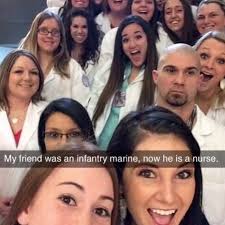 This photo was one of the funniest, symbolic photos when it came to  military memes and veterans in the school setting. This Marine is Sgt.  Justin Monk. Justin served in the Marine