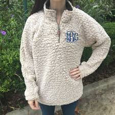 frosted fleece sherpa pullover in 2019 monogram pullover