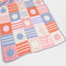 Zara Home Kids Crochet Blanket Checks And Floral Battaniyeler