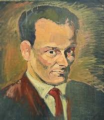 Pintura Al Óleo Retrato Mann Cabeza Dinamarca Bent Eli Petersen 1958 51 X  45CM