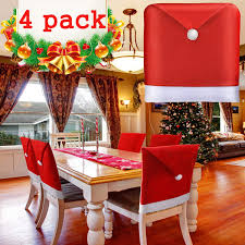 Buy top selling products like mission back wood folding chair and inspire q® radcliffe shield back dining chairs (set of 2). Bsweeii Christmas Chair Back Cover Santa Claus Hat Slipcovers Decoration 19 X 23 Red Hat Chair