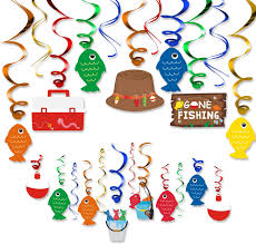Buy 30ct Gone Fishing Party Hanging Swirl Decorations Kit Little Fisherman The Big One Birthday Baby Shower Photo Props Summer Reel Fun Ideas Ceiling Door Foil Whirls Streamers Supplies Online In Turkey