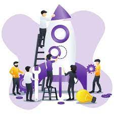 Business Start Up Web Banner Concept Design With People Are Working Together Building A Rocket For Launching New Business Boost Your Business Flat Vector Illust Web Banner Business Flats Concept Design