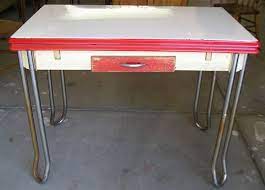 Here, we take a dumpster find, paint the legs and reupholster the seat. 1940 Kitchen Table Home Architec Ideas